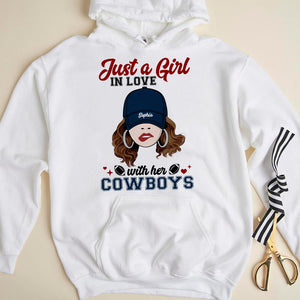 Personalized Gifts For American Football Shirt Just A Girl With Her Team Logo-Homacus