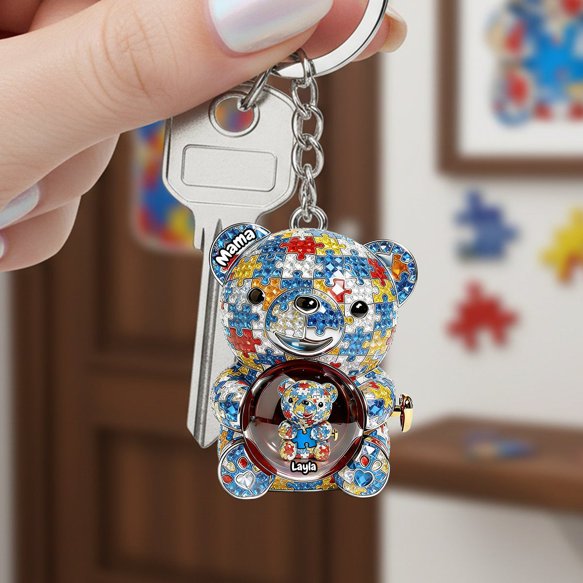 Mama Bear Autism Keychain - Personalized Gifts For Mom 02tgta050226-Homacus