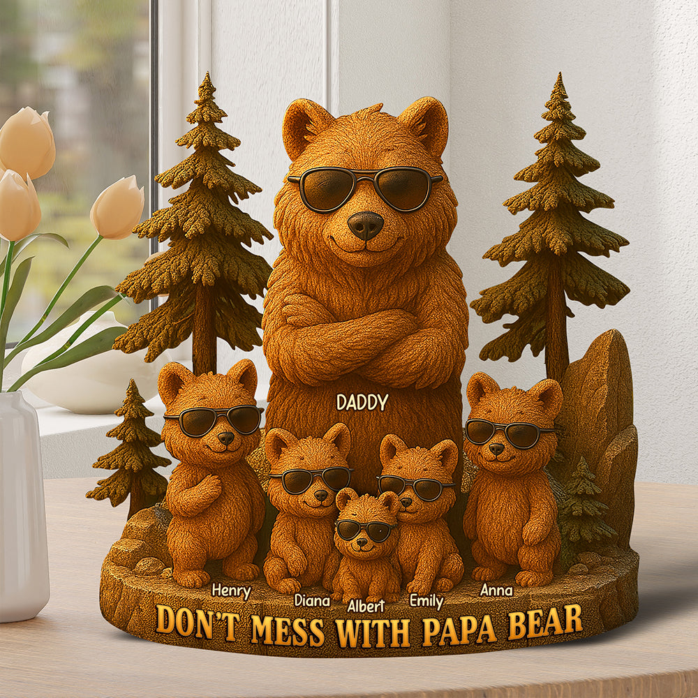 Papa Bear Acrylic Plaque - Personalized Gifts For Father 03TOQN260425-Homacus