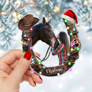 Custom Photo Gifts For Horse Lovers Christmas Acrylic Ornament 03OHLU141124-Homacus