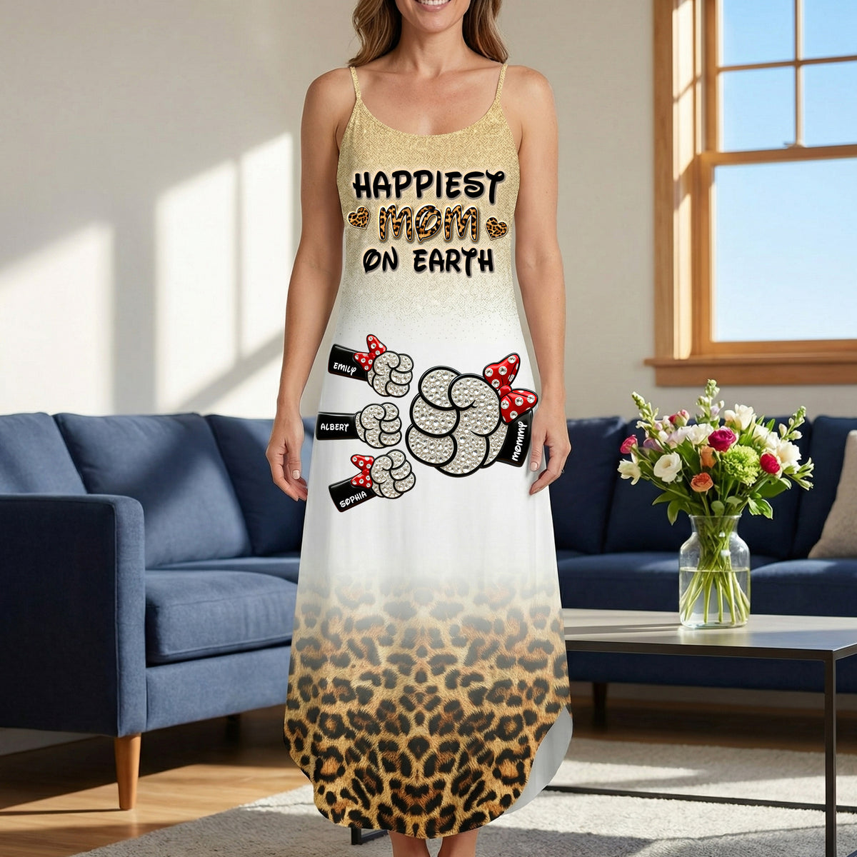 Happiest Mom On Earth Suspender Maxi Dress - Personalized Gifts For Moms 03naqn260326-Homacus
