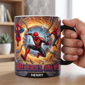 Three Heroes One Web Color Changing Coffee Mug - Personalized Gifts 02hatn050826-Homacus