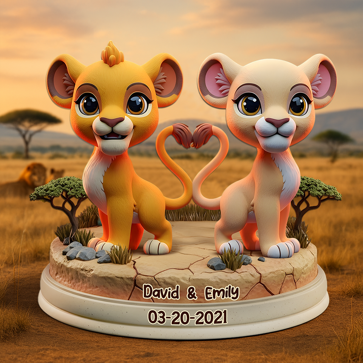 Lion Couple Acrylic Plaque - Personalized Gifts For Couple 04TOPU190625-Homacus