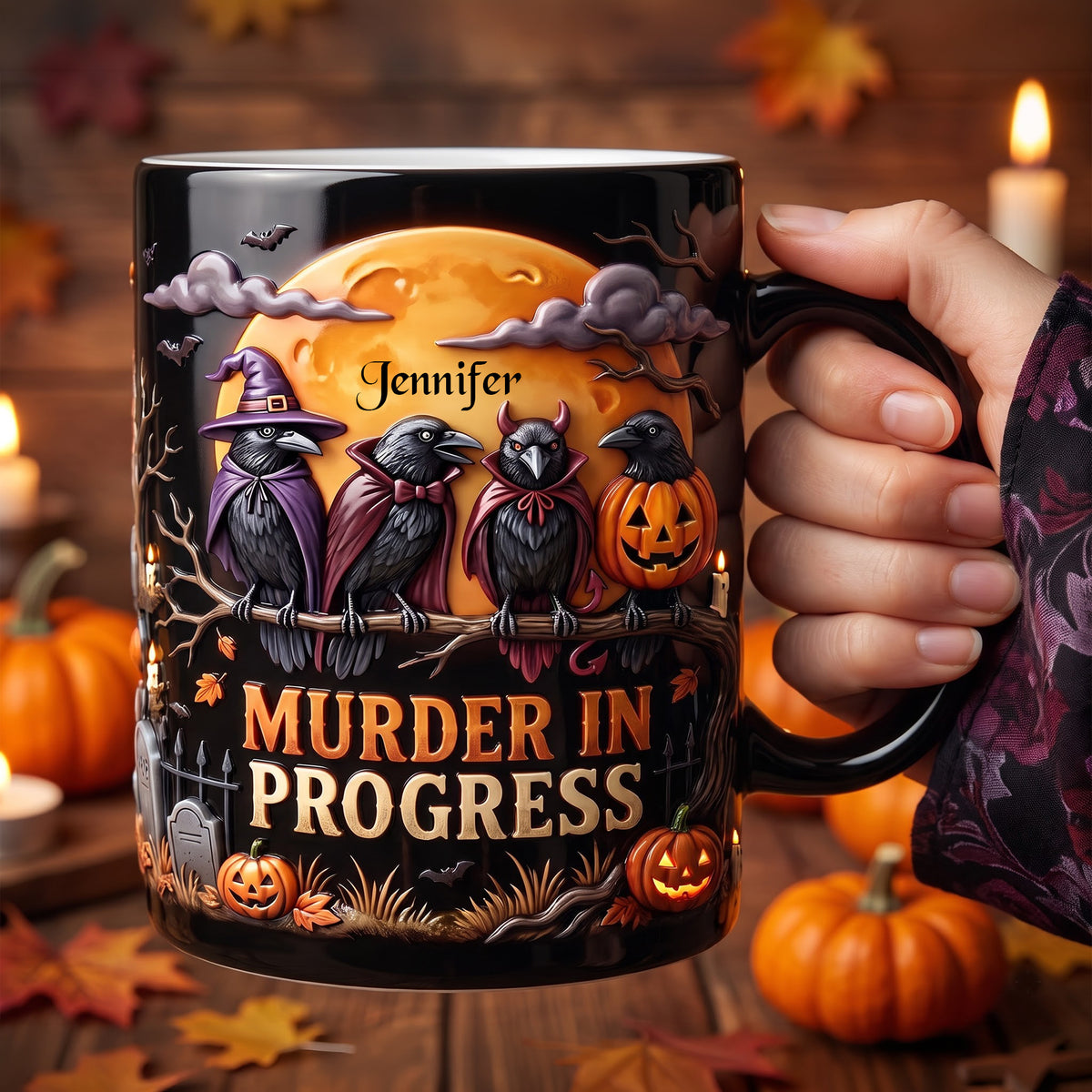 Raven Halloween Magic Mug - Personalized Halloween Gifts 06toqn170826-Homacus