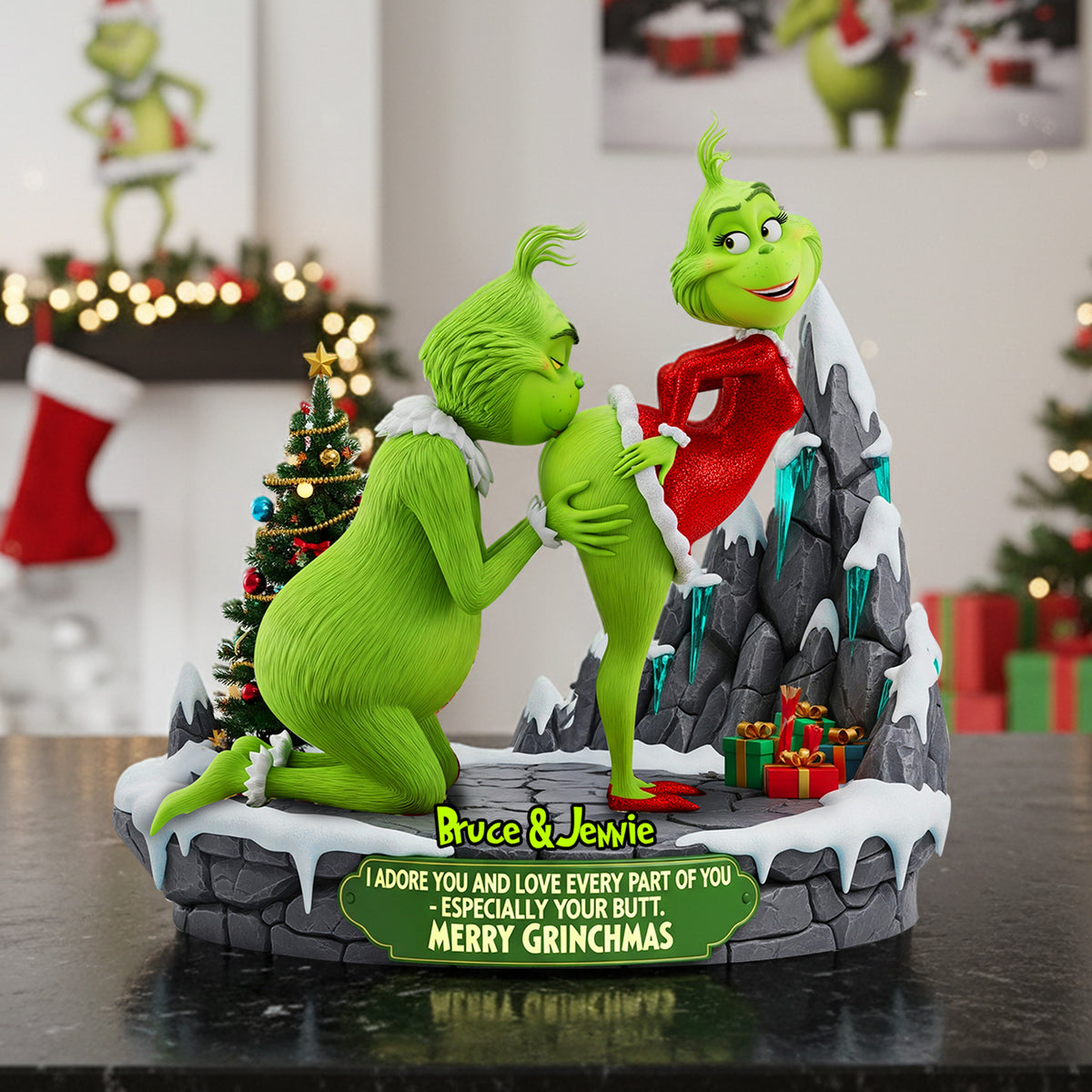 Funny Green Monsters Acrylic Plaque- Personalized Gifts for Couple 04ohlu110925-Homacus