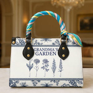 Grandma's Garden Leather Bag - Personalized Gifts For Grandma 02ohlu010825-Homacus