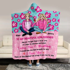 Personalized Gifts For Couple Wearable Blanket Hoodie 06XQMH161224HH-Homacus