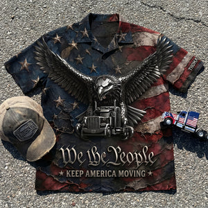 Badass Trucker Keep America Moving Hawaiian Shirt, Personalized Gifts For Trucker 03qhdt260626-Homacus