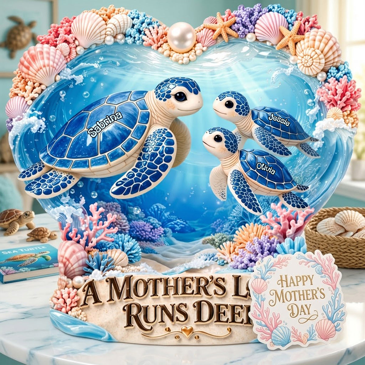 Turtle Mom Acrylic Plaque - Personalized Gifts For Mothers 04tyta200326-Homacus