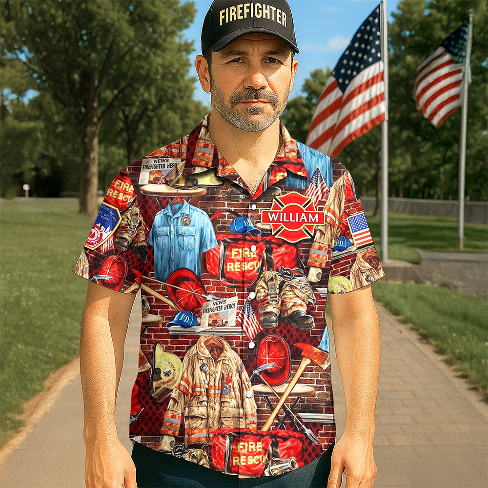 Firefighter Pride Hawaiian Shirt - Personalized Gifts For Firefighter 03huqn180625-Homacus