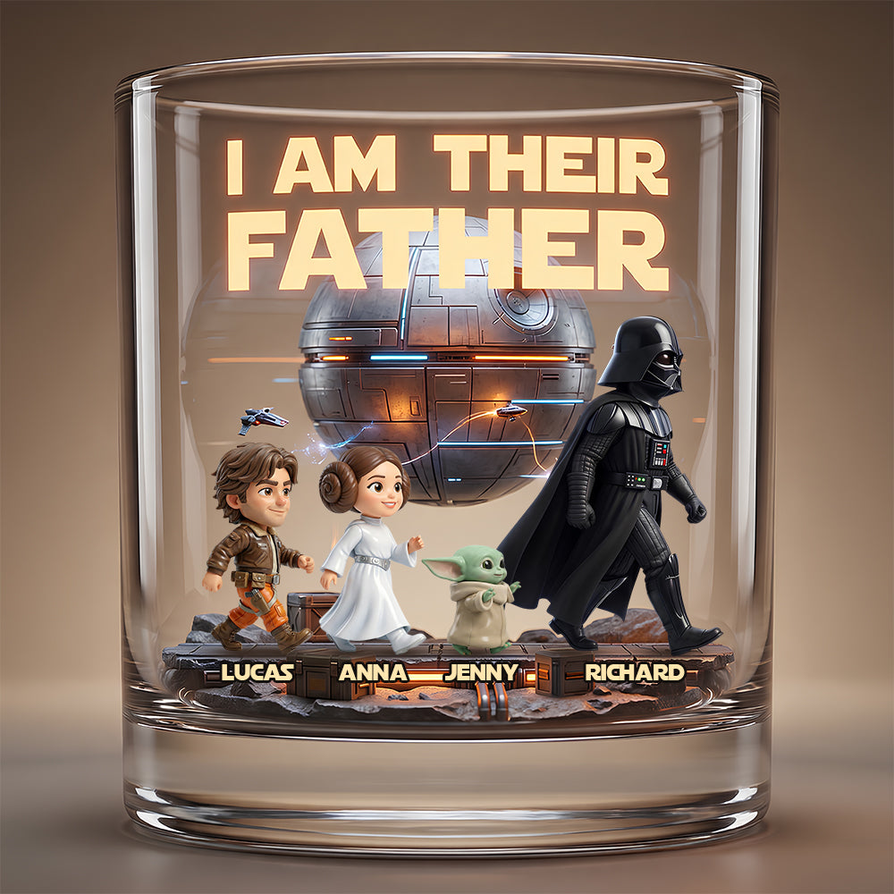 Cosmic Dad and Kids Round Glass - Personalized Gifts For Dad 02nadt250426-Homacus