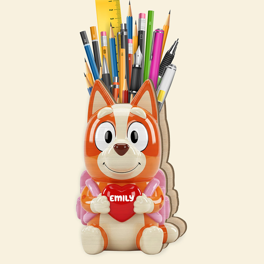 Back To School Wooden Pen Holder - Personalized Gifts For Kids 02naqn240725-Homacus
