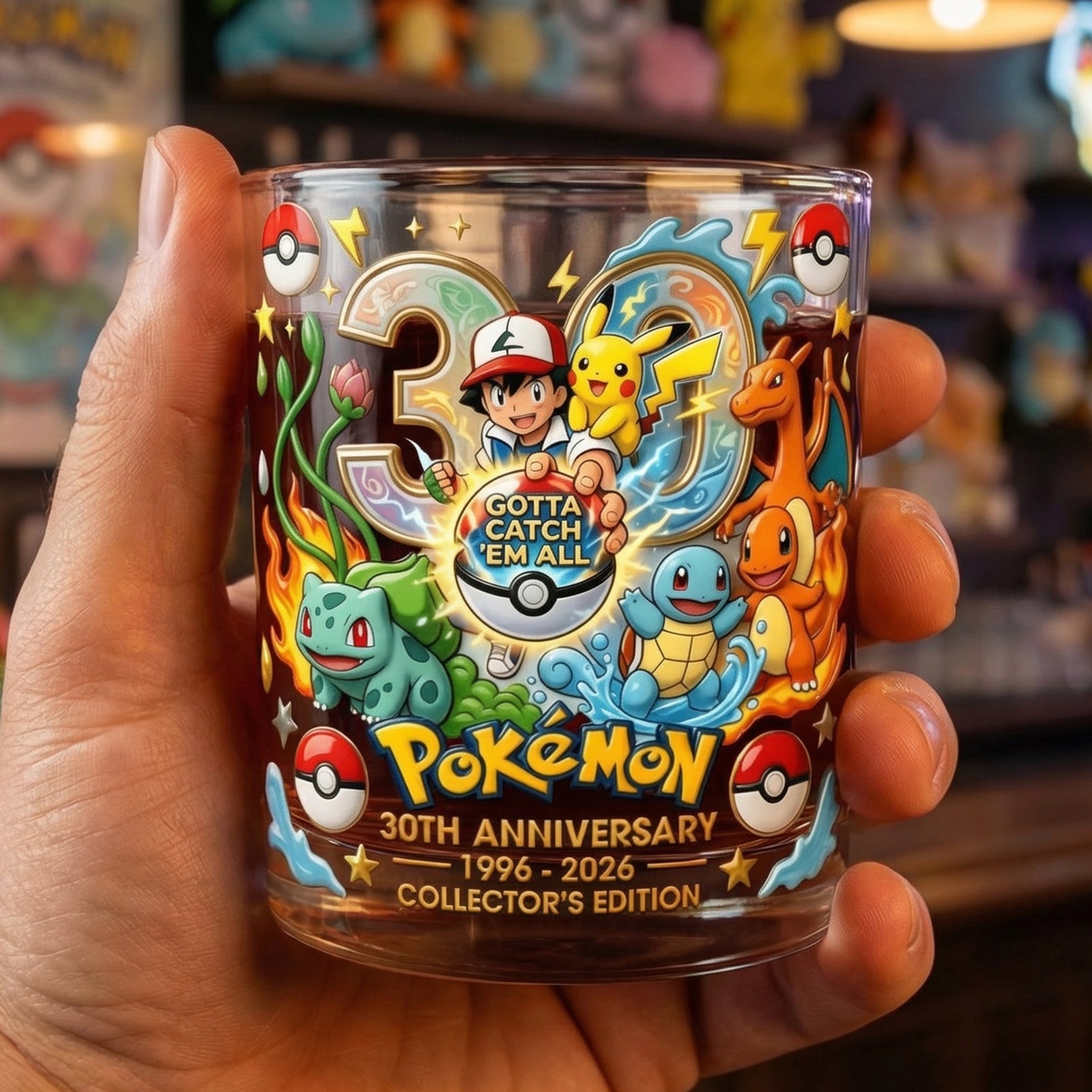 30 Years Monster Adventure Round Glass- Personalized Anniversary Gift 01TOQN070326-Homacus