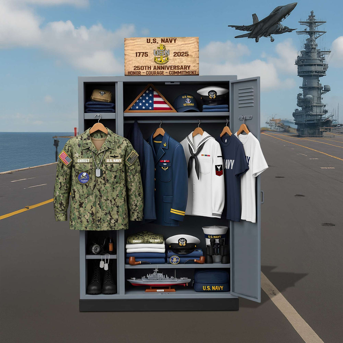 Military 250th Anniversary Personal Locker Plaque - Personalized Gifts For Veteran 052qhtn300625 NV-Homacus