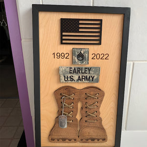 Personalized Gift For Veteran Wood Sign, Proud Military Display Plaque 04qhqn050924-Homacus