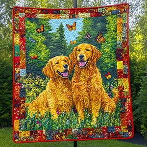 Golden Retriever Dog Christmas Quilt Bed Set Gifts For Dog Lovers 06HUDT041124-Homacus