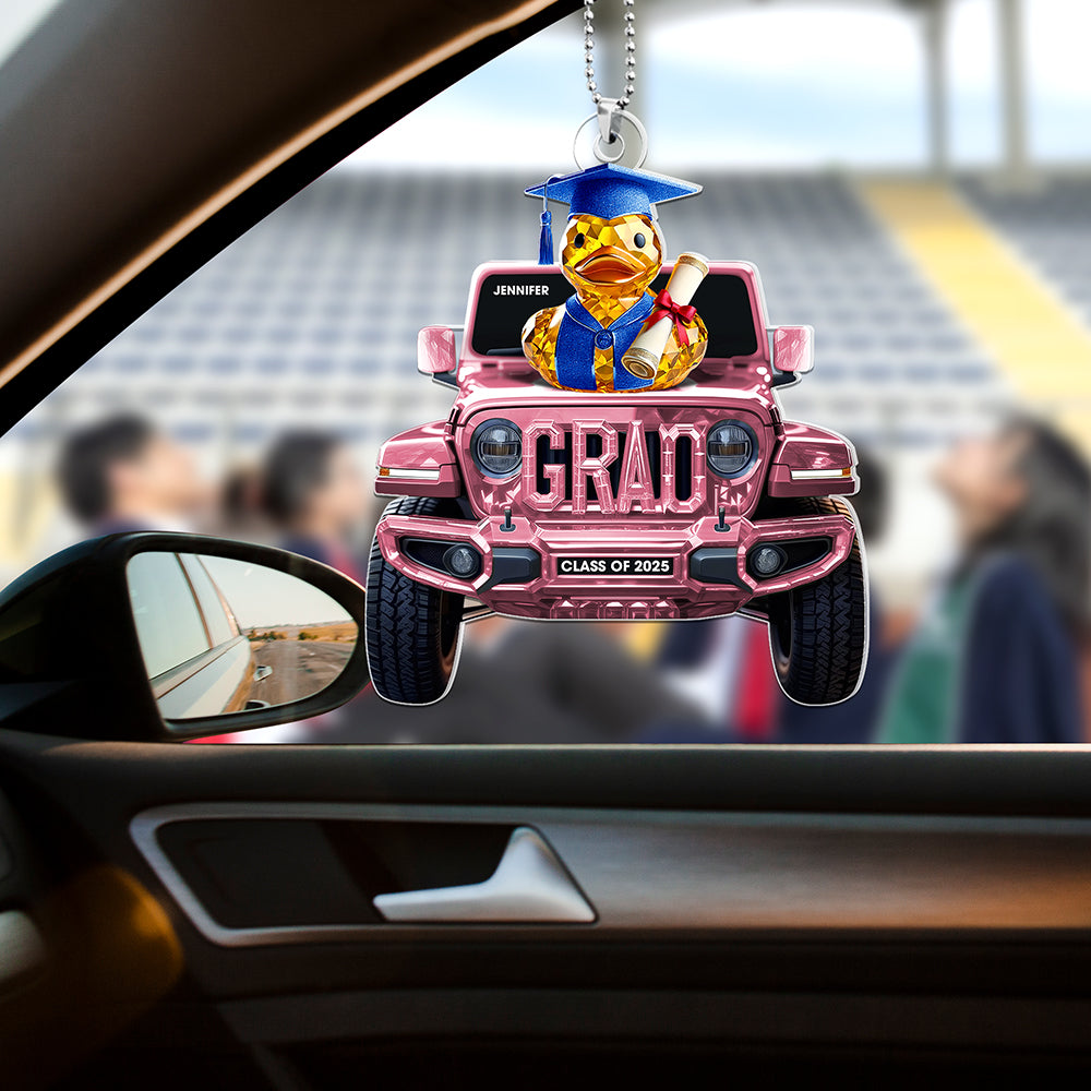 Duck Graduation Car Ornament - Personalized Gifts For Graduates 01tgqn280525-Homacus