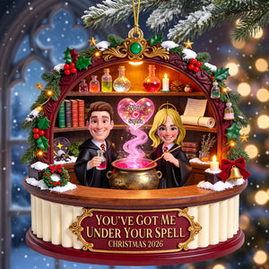 Love Under A Spell Ornament - Personalized Christmas Gifts For Couple 02toqn140926-Homacus