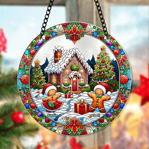 Personalized Gifts For Christmas Suncatcher Ornament 62ACQN240824 Ginger Bread Man-Homacus