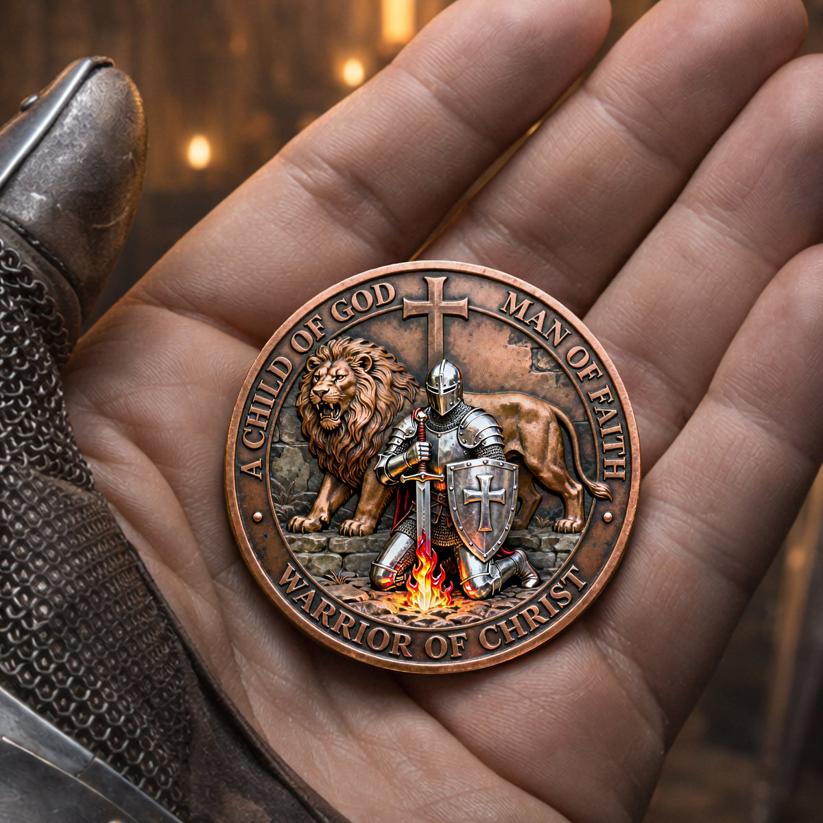 Warrior Of Christ Printed Metal Coin - Gift For Christian 04NALU130226-Homacus