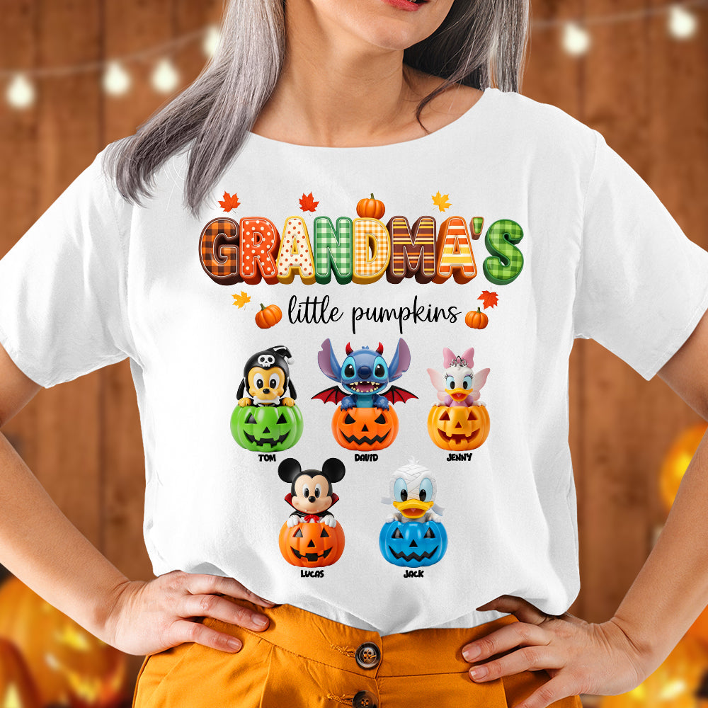 Little Pumpkins Personalized Halloween Gifts For Grandma And Mom Shirt 04pgtn220825-Homacus
