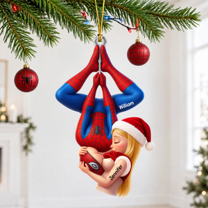 Upside Down Naughty Kiss Couple Ornament - Personalized Christmas Gifts For Couple 07huqn211026-Homacus