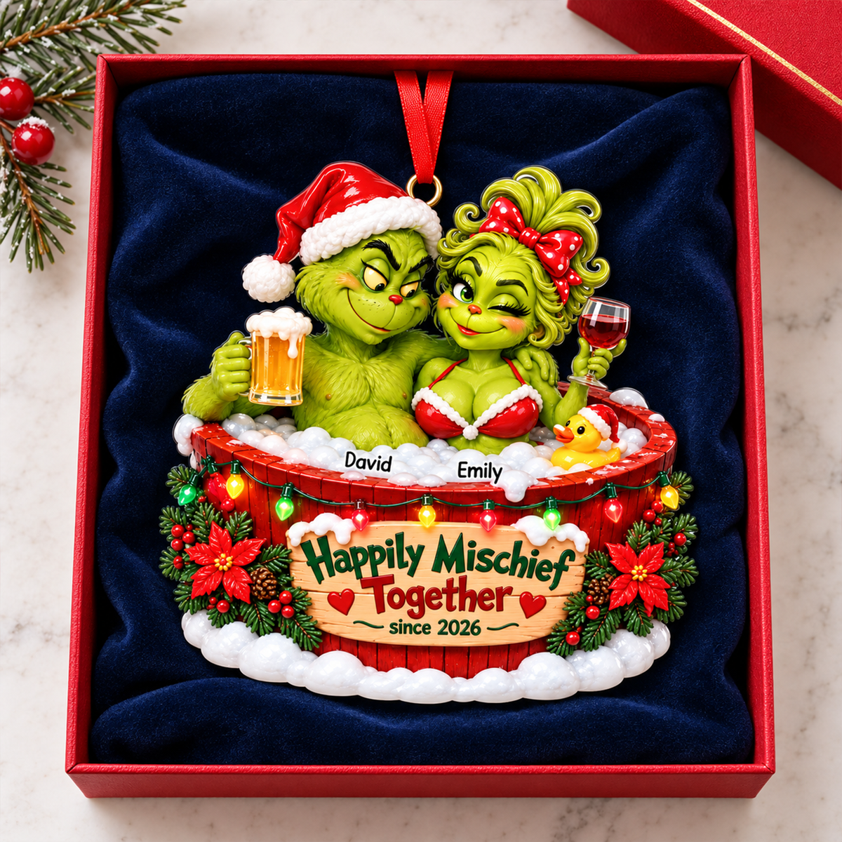 Teacup Couple Ornament - Personalized Gifts For Couple Christmas Ornament 07TOQN221026-Homacus