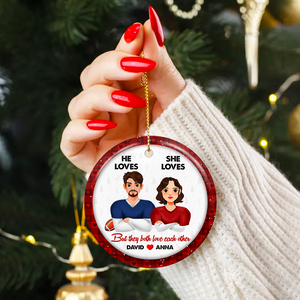 Personalized Christmas Gifts For Couple Ornament American Football Couple 03HUPU141024HG-Homacus