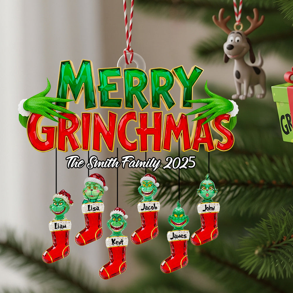 Ruby Socks Family Christmas Ornament Personalized Gifts For Family 01OHDT260825-Homacus