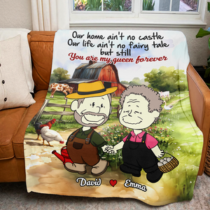 Personalized Gifts For Farmer Couple Blanket 01qhpu130125hg You're My Queen/King-Homacus