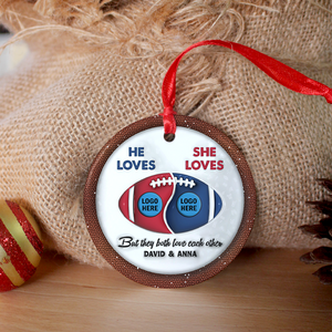 Football Couple Ornament With Custom Team Logo Gifts For American Football Lover-Homacus