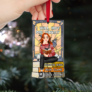 Personalized Gift For Book Lovers 04HUPU170924PA A Girl Sitting On Stack Of Books Reading Ornament-Homacus