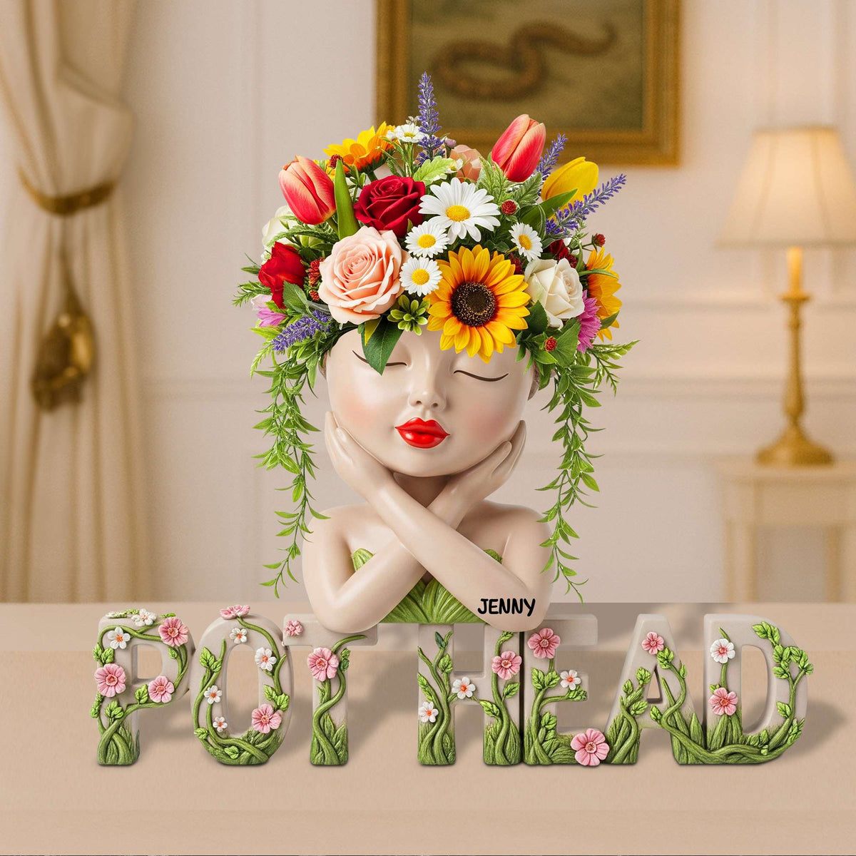Pot Head Girl Acrylic Plaque - Personalized Gifts For Gardening Girl 03natn030625-Homacus