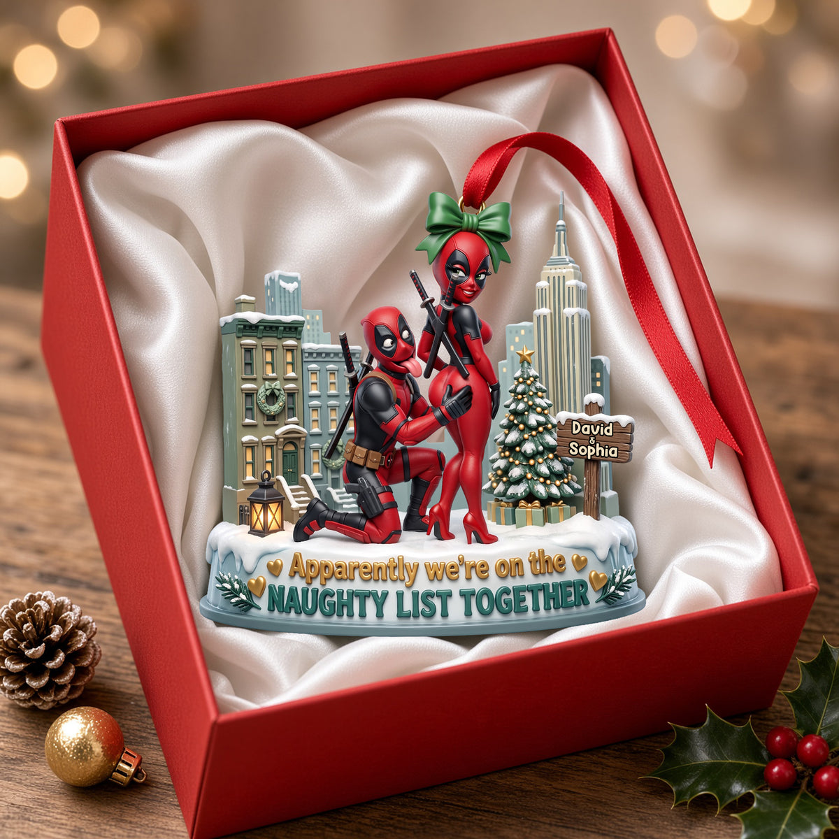 Playful Match Ornament, Personalized Gifts For Couple 02qhlu170926