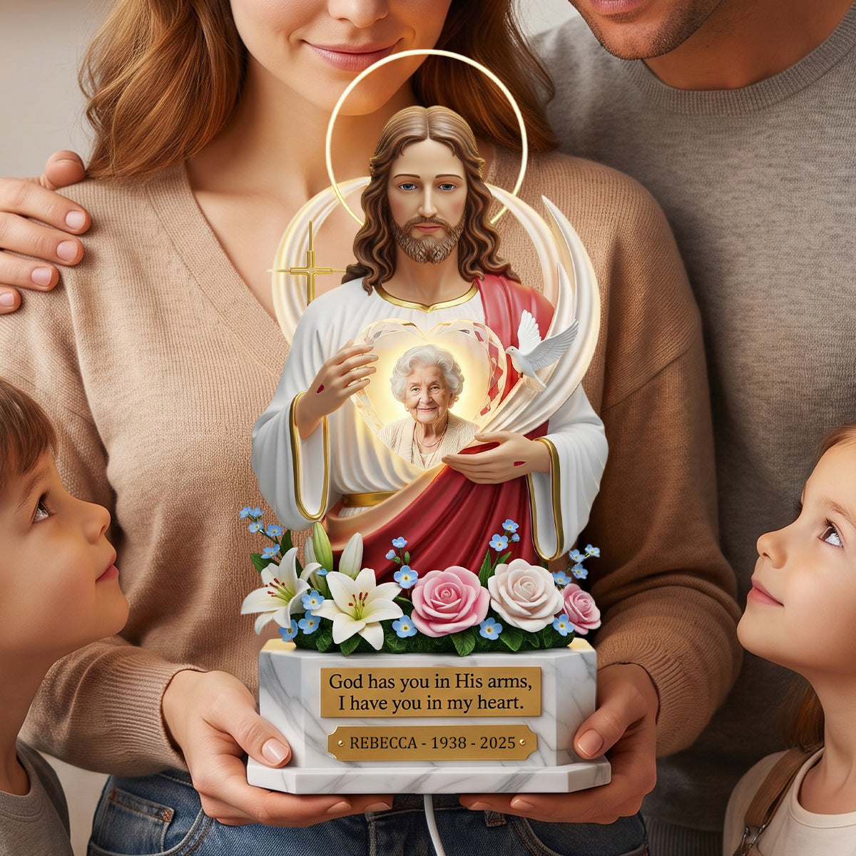 Memorial Heaven With Jesus Light Box - Custom Photo Memorial Gifts 05hudh250626-Homacus