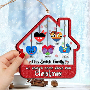 Personalized Gifts For Family Ornament, All Hearts Come Home For Christmas 01QHLU241024-Homacus