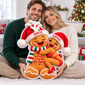 Naughty Gingerbread Couple Custom Shaped Pillow - Personalized Christmas Gifts For Couples 01toqn211026