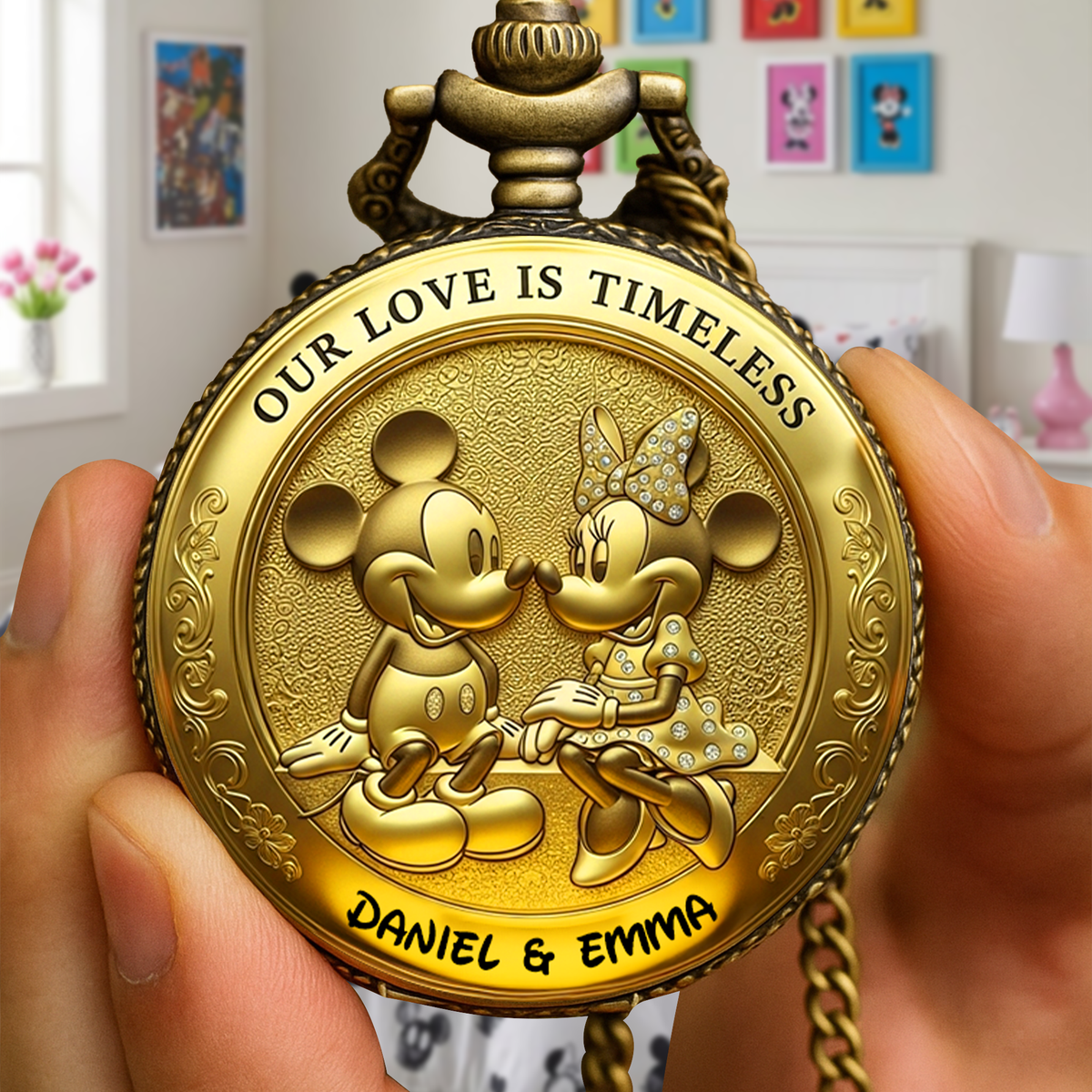 Love Is Timeless Pocket Watch - Personalized Gift For Couple 02TOLU230625-Homacus