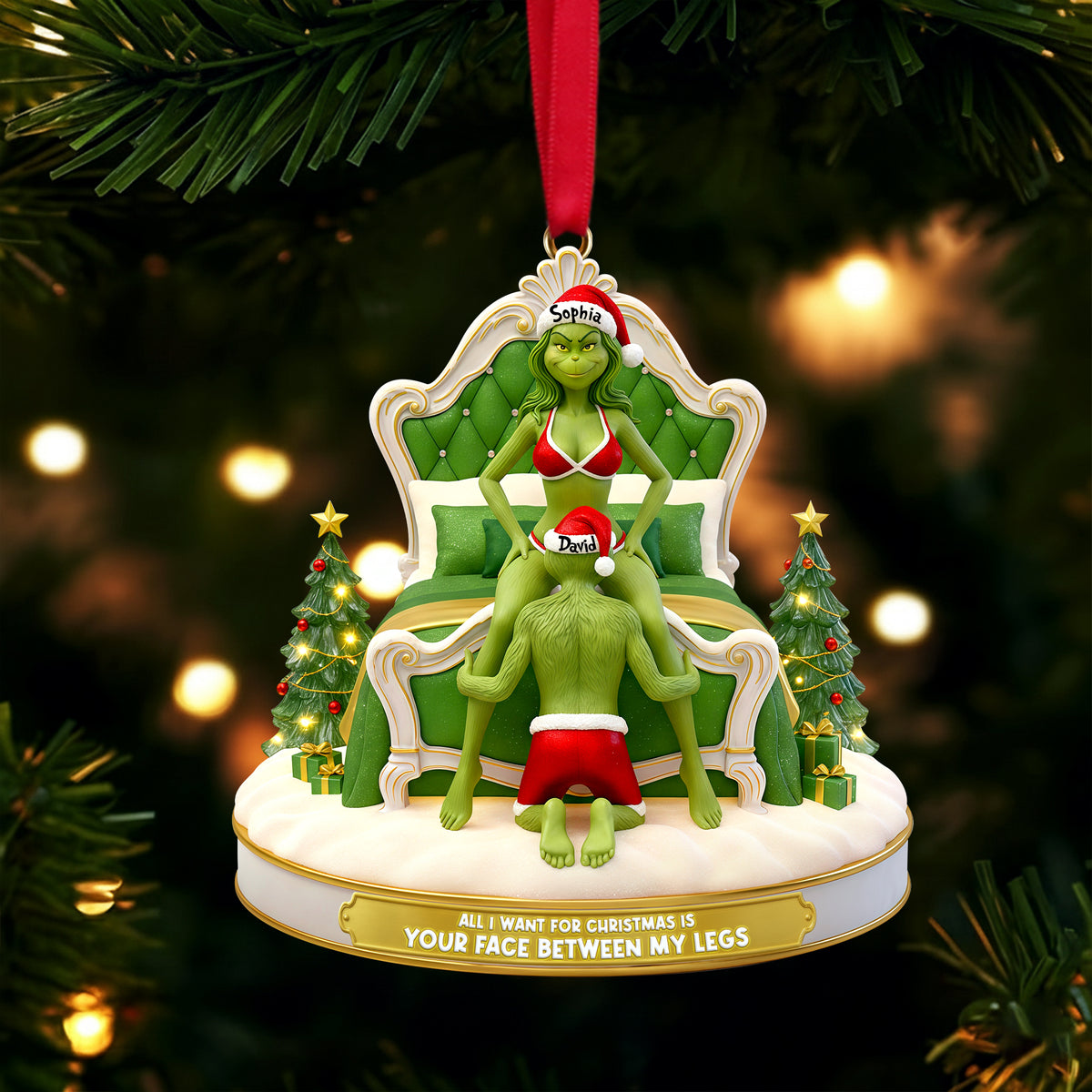 Cheeky Couple Christmas Ornament Personalized Gifts For Couple 04OHLU141125-Homacus