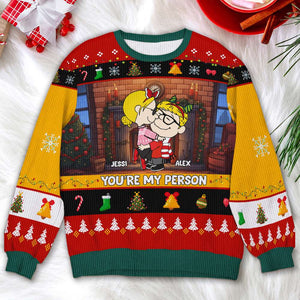 Personalized Gifts For Couples, Hugging Couple Ugly Sweater 02TOLU191124HG-Homacus