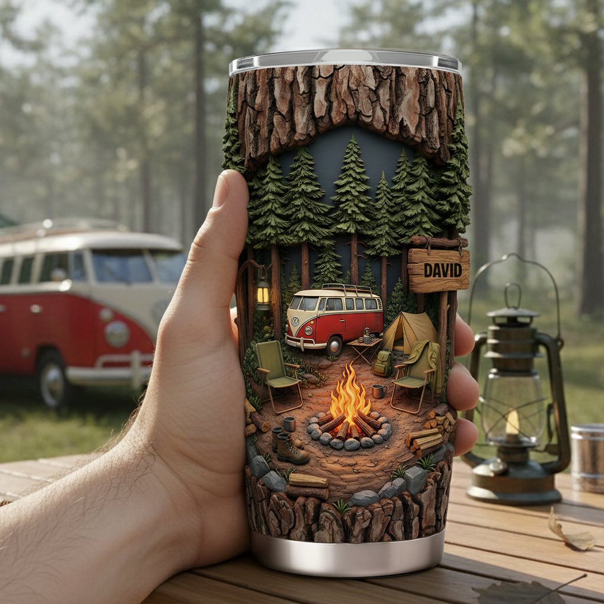 Campfire Adventure 20oz Tumbler - Personalized Gift For Camping Lovers 05KILU301225-Homacus