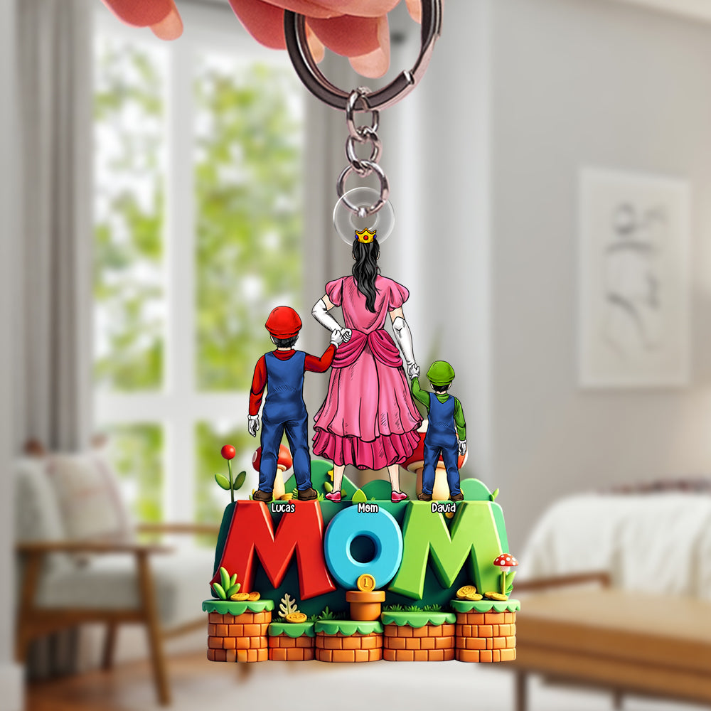 Mushroom Mom Keychain Personalized Gifts For Mom 03TOTN240425PA-Homacus