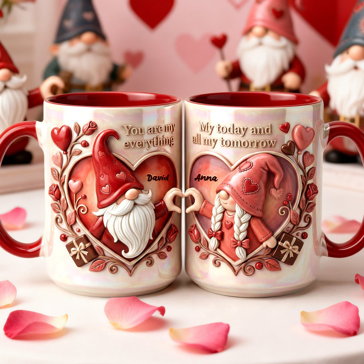 Gnome Couple Coffee Accent Mug - Personalized Gifts For Valentine Couple Coffee Mug 01PALU230126-Homacus