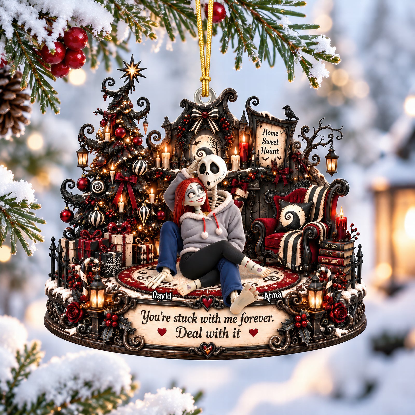 Gothic Couple Christmas Ornament - Personalized Gifts For Couple 02toqn220926-Homacus