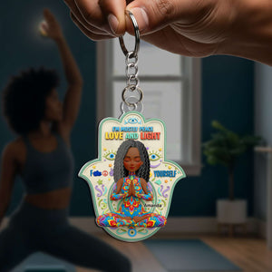 I’m Mostly Peace – Boho Soul Keychain - Personalized Gifts For Yoga Lovers 05NALU270625-Homacus