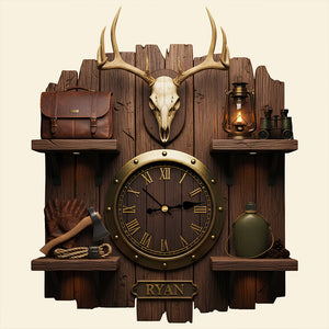 Rustic Hunting Acrylic Clock – Personalized Gifts For Hunting Lovers 05todt261225-Homacus