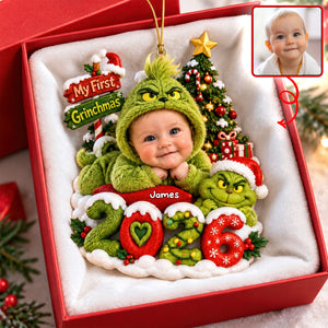 My First Christmas Baby Face 2026 Ornament - Custom Photo Gifts For Christmas Ornament 01PAQN180926