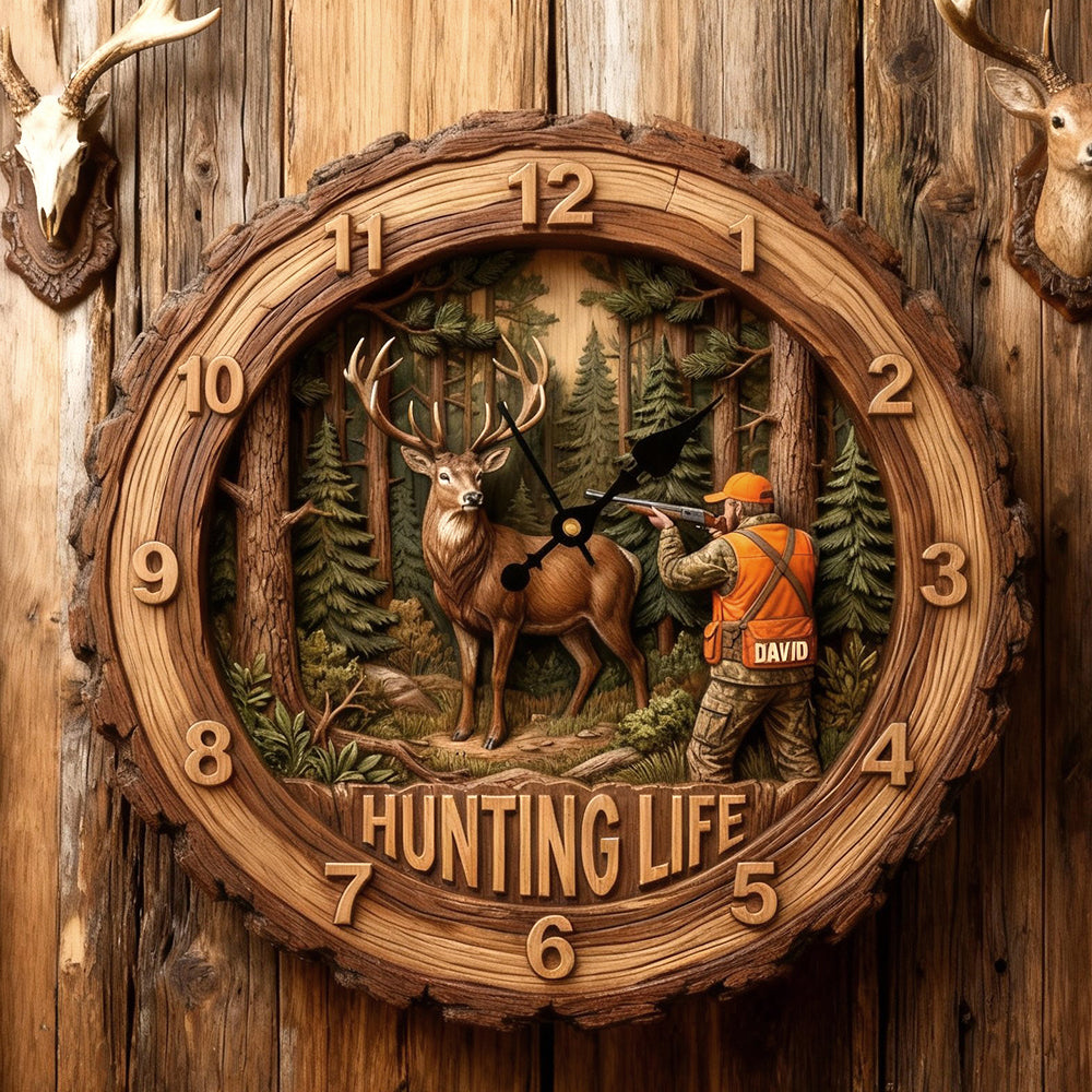 Personalized Gifts For Hunters Acrylic Hanging Wall Clock 03HUTN231225-Homacus