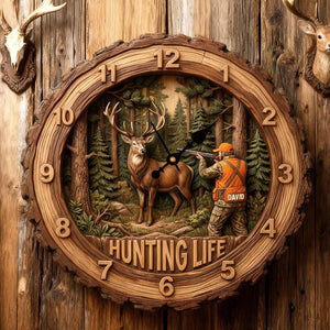 Personalized Gifts For Hunters Acrylic Hanging Wall Clock 03HUTN231225-Homacus