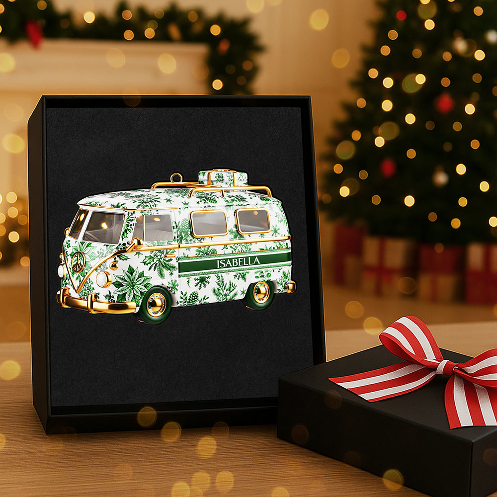 Personalized Gifts For Christmas, Camper Van Toile de Jouy Custom Shape Acrylic Ornament 02pgta031025-Homacus